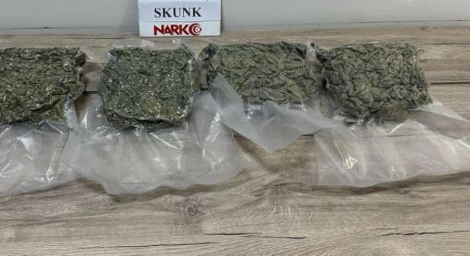 2 kilo 86 gram skunk ele geçirildi