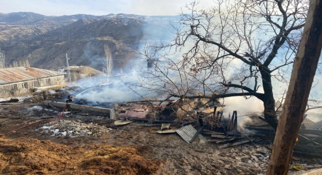 4 ev, 1 ahır ve 1 merek yanarak kül oldu