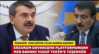 Özdemir Erzurum’daki Eğitimin durumunu paylaştı “Yeni dönem hayırlı olsun” dedi